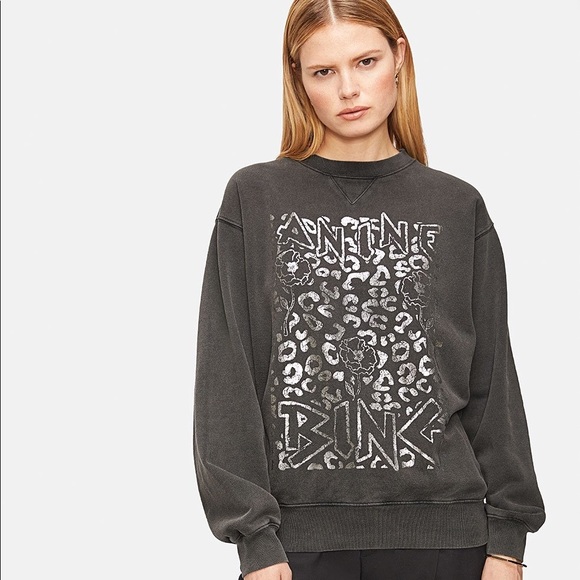 anine bing leopard sweater